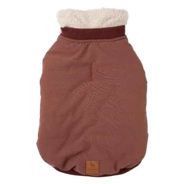 Blouson bomber pour chien FuzzYard Nordic bordeaux avec écharpe amovible