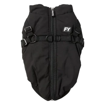 Manteau harnais pour chien FuzzYard Flash noir