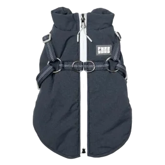 Doudoune pour chien avec harnais FuzzYard Horizon bleu marine