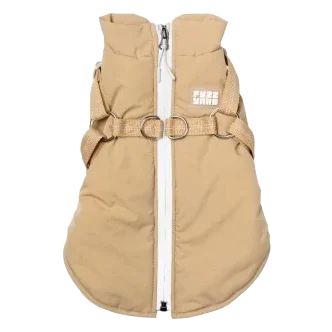 Veste pour chien avec harnais FuzzYard Horizon taupe