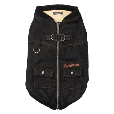 Veste en jean avec harnais pour chien FuzzYard Kojima noire