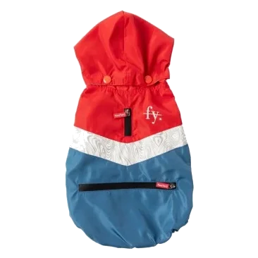 Imperméable pour chien FuzzYard The Seattle rouge et bleu