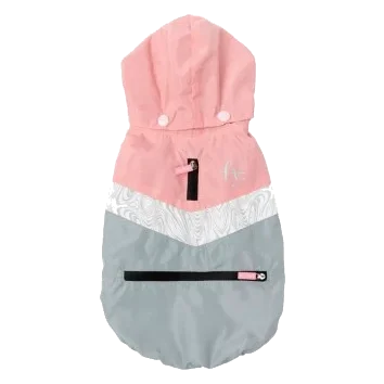Imperméable pour chien FuzzYard The Seattle rose et gris taille 1