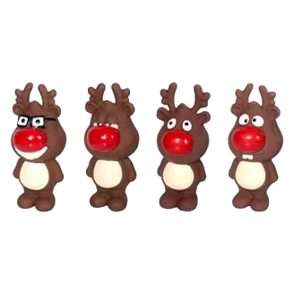 Renne de Noël en latex pour chien, 14 cm
