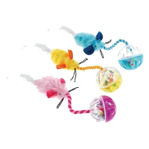 Balle pour chat Classic Ball n’ Feather Cat Toy