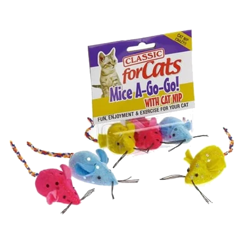 Souris jouets pour chat Classic Big Ear Glitter Mice 3 pcs