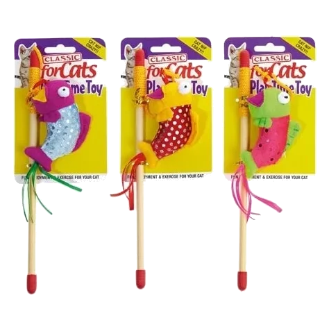 Jouet canne pour chat Classic Catnip Fish Teaser 100 mm