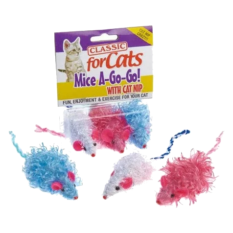 Souris jouets pour chat Classic Curly Cutie Mice 3 pcs