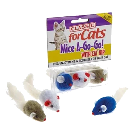 Souris jouets pour chat Classic Furry Fluffy Mice 3 pcs