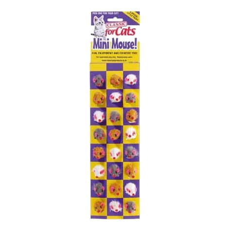 Souris jouet pour chat Classic Furry Mini-Mouse 24 pcs