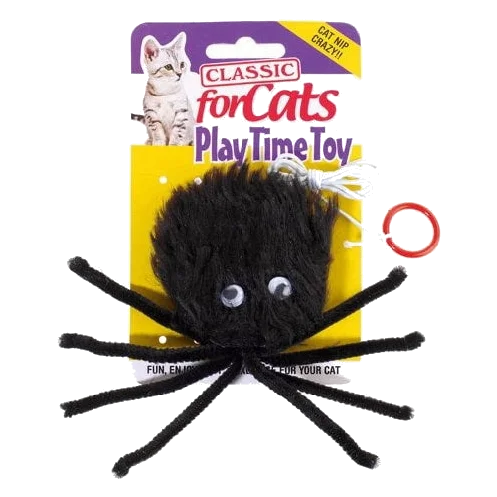 Araignée en peluche pour chat Classic Furry Spider Cat Toy 180 mm