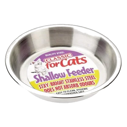 Gamelle pour chat Classic Shallow Stainless Steel Cat Dish 500 ml