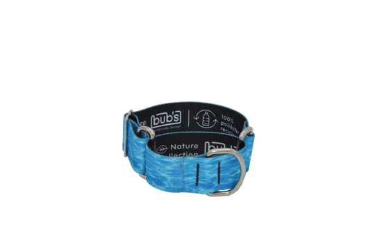 Collier martingale Bub's Aqua pour chien, taille S