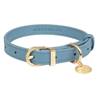 Collier pour chien en cuir vegan FuzzYard Atelier French Blue
