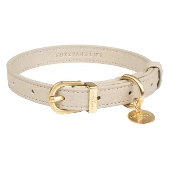 Collier pour chien en cuir vegan FuzzYard Atelier Sandstone