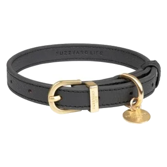 Collier pour chien en cuir vegan FuzzYard Atelier Slate Grey
