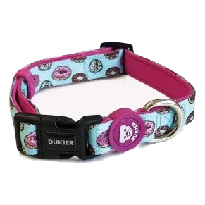 Collier chien Dukier Cupcake, bleu pastel, doublé néoprène, 15 mm