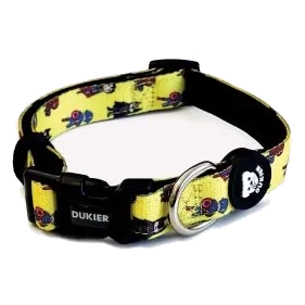 Collier chien Dukier Superheroes, rouge et jaune, doublé néoprène, 15 mm