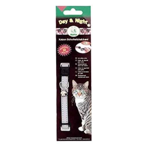 Collier chat réfléchissant gris