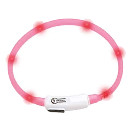 Collier LED pour chat, rose