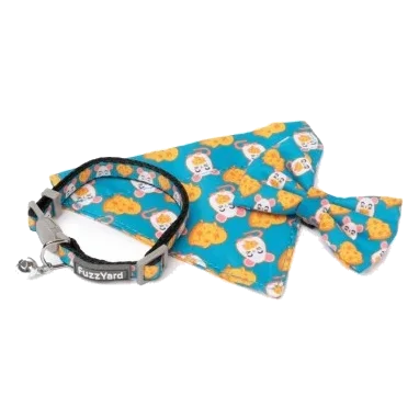 Collier pour chat avec nœud papillon FuzzYard Cheesy Hearts