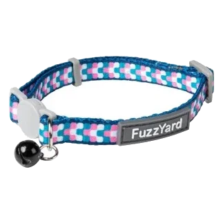 Collier pour chat FuzzYard Groovelock turquoise et rose