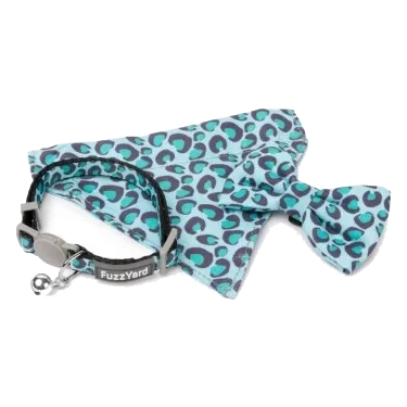 Collier pour chat avec nœud papillon FuzzYard Wild One Aqua