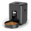 Distributeur croquettes chat noir avec boutons et écran