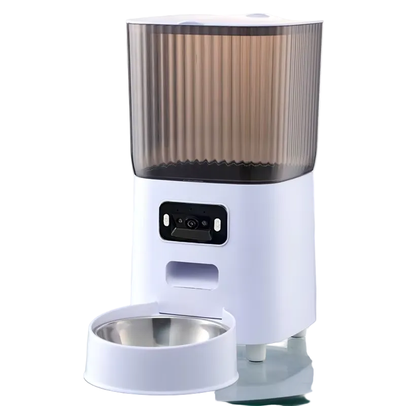 Comedero automático WiFi para gatos y perros, con cámara