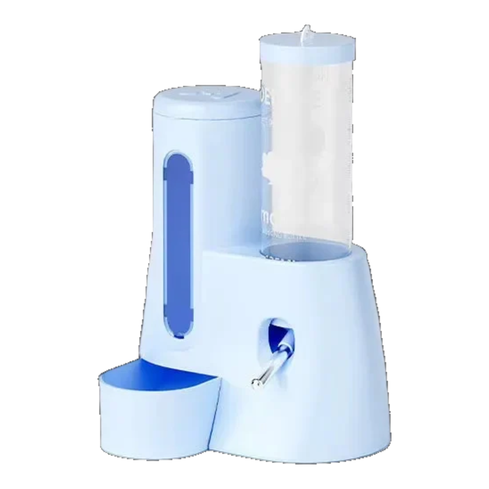 Distributeur de nourriture et d'eau 2 en 1 pour hamster bleu