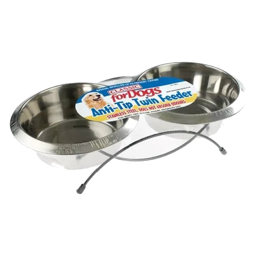 Double gamelle chien Classic Anti-Tip, 2 x 470 à 2 x 1900 ml