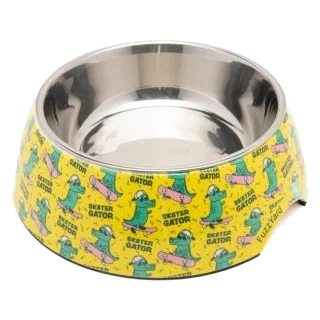 Gamelle chien antidérapante FuzzYard Sk8ter Gator en inox