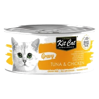 Pâtée pour chat en sauce Kit Cat Gravy thon et poulet 70 g