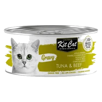 Pâtée pour chat en sauce Kit Cat Gravy thon et bœuf 70 g