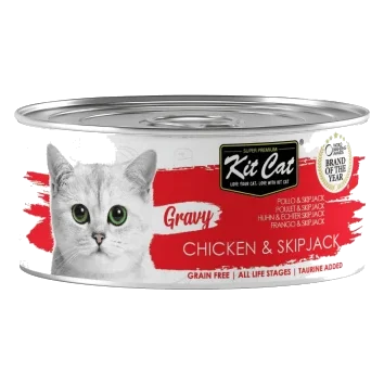 Pâtée pour chat en sauce Kit Cat Gravy poulet et bonite 70 g