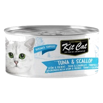 Pâtée pour chat en gelée Kit Cat Toppers thon et Saint-Jacques 80 g