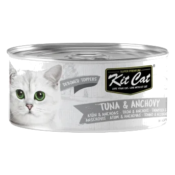 Pâtée pour chat en gelée Kit Cat Toppers thon et anchois 80 g