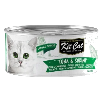 Pâtée pour chat en gelée Kit Cat Toppers thon et crevettes 80 g