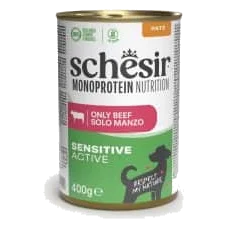 Pâtée chien adulte Schesir Monoprotein Active bœuf, boîte 400 g