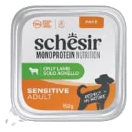Pâtée chien adulte Schesir Monoprotein agneau, barquette 150 g