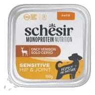 Pâtée chien Schesir Monoprotein Hip & Joint cerf, barquette 150 g