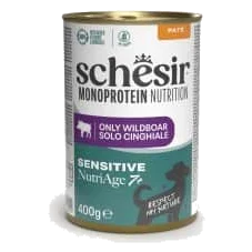 Pâtée chien Schesir Monoprotein sanglier Senior 7+, boîte 400 g