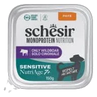 Pâtée chien Schesir Monoprotein sanglier Senior 7+, barquette 150 g