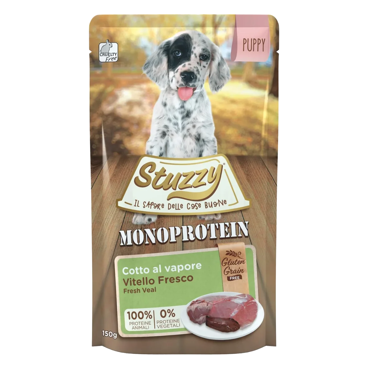 Pâtée chiot Stuzzy Monoprotein veau, sachet 150 g