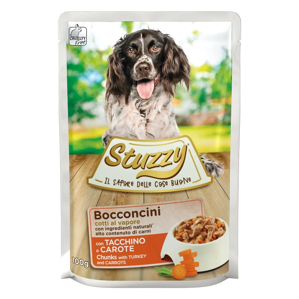 Pâtée chien adulte Stuzzy dinde et carottes, sachet 100 g