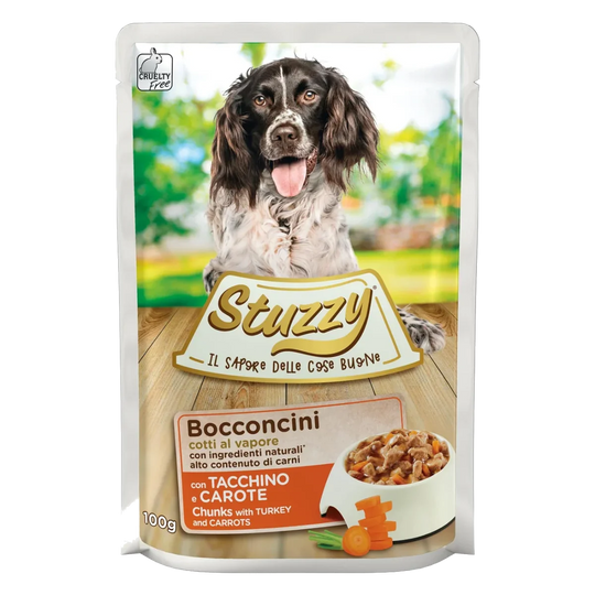 Pâtée chien adulte Stuzzy dinde et carottes, sachet 100 g