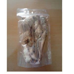 Oreilles de lapin avec poils pour chien, sachet 100 g