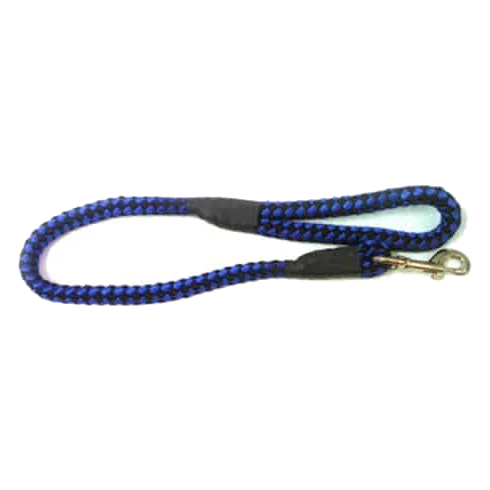 Laisse chien en corde bleu et noir, 15 mm x 70 cm