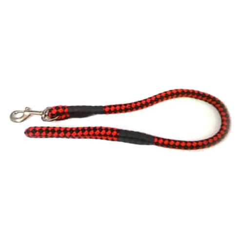 Laisse chien en corde rouge et noir, 15 mm x 70 cm