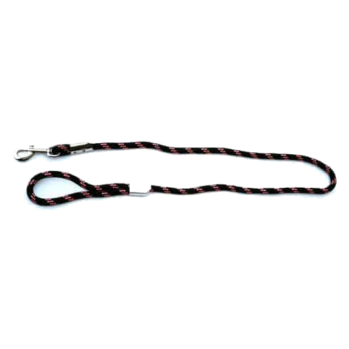 Laisse chien en corde rouge et noir, 8 mm